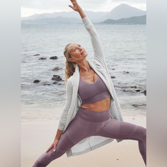 Athleta Compact Coaster Long Wrap Sweater Cardigan Grey Heather - Picture 1 of 6